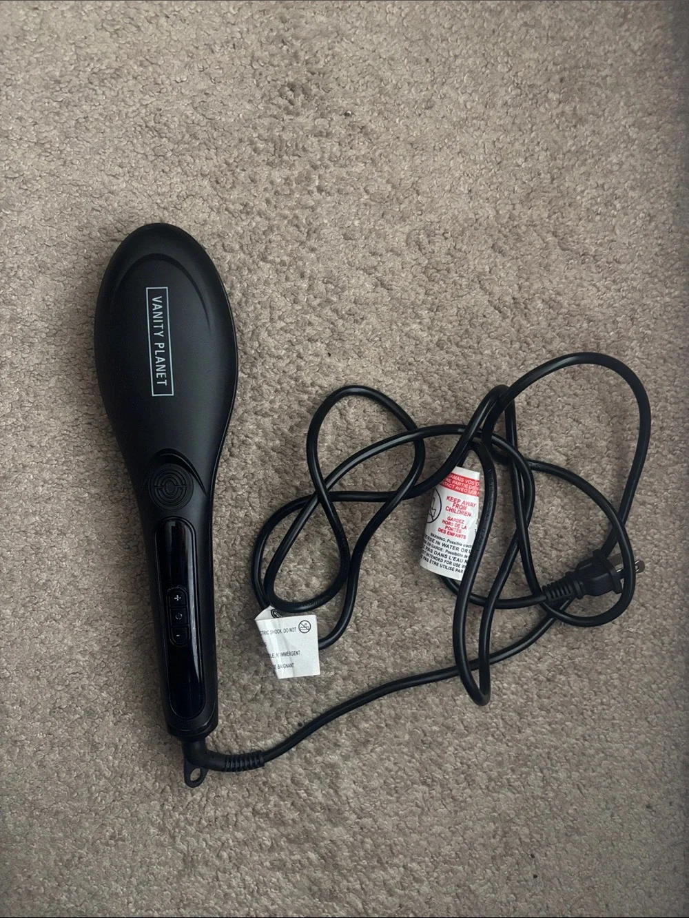 Vanity Planet Black Heated Straightening Brush
